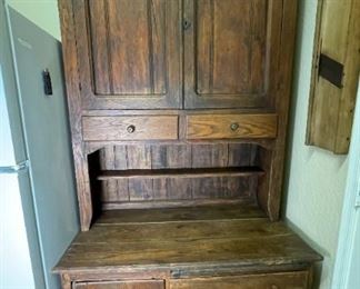 Antique Kitchen Cupboard Rustic Country Hoosier Cabinet 72 x 42 x 26in HxWxD
