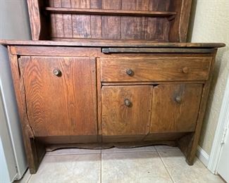 Antique Kitchen Cupboard Rustic Country Hoosier Cabinet 72 x 42 x 26in HxWxD