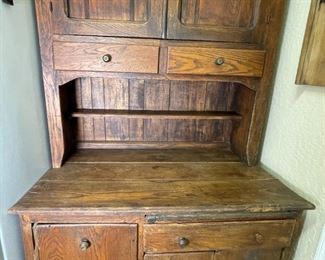 Antique Kitchen Cupboard Rustic Country Hoosier Cabinet 72 x 42 x 26in HxWxD