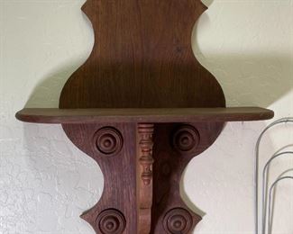 Antique Wood Wall Shelf 28 x 20 x 6.75in HxWxD