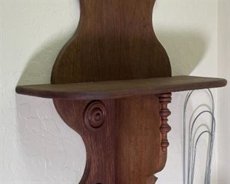 Antique Wood Wall Shelf 28 x 20 x 6.75in HxWxD