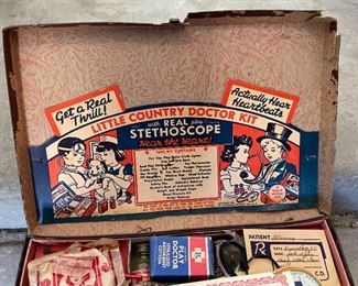 1940s Little Country Doctor Playset Toy 3x13x8.5in HxWxD