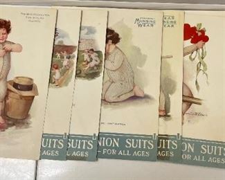 10pc 1900s Munsingwear Advertising Cardboards Stand ups Vintage Store Sountertop Ads Standee Musing Wear Union Suits signs 11x8.5in