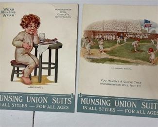 10pc 1900s Munsingwear Advertising Cardboards Stand ups Vintage Store Sountertop Ads Standee Musing Wear Union Suits signs 11x8.5in