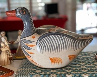 Mexico Pottery Bird Tonala 11.5in x 7.5 x 17in HxWxD