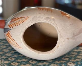 Mexico Pottery Bird Tonala 11.5in x 7.5 x 17in HxWxD
