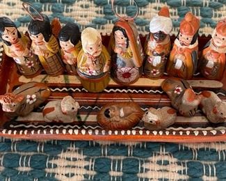 Mexican Pottery Nativity Set 2.5 x 7.5 x 3.5in HxWxD