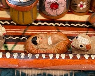 Mexican Pottery Nativity Set 2.5 x 7.5 x 3.5in HxWxD