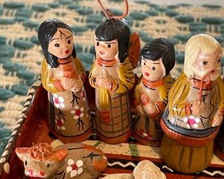 Mexican Pottery Nativity Set 2.5 x 7.5 x 3.5in HxWxD