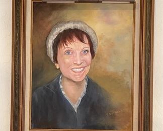 Original Art Portrait Oil Painting Florine Duffield Frame: 26 x 22in