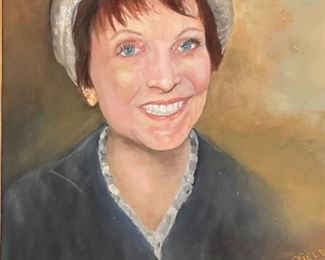 Original Art Portrait Oil Painting Florine Duffield Frame: 26 x 22in