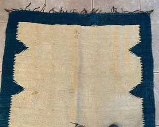 7x4ft 1950s Chimayo Native American Thunderbird Rug #3 LARGE 84x48in