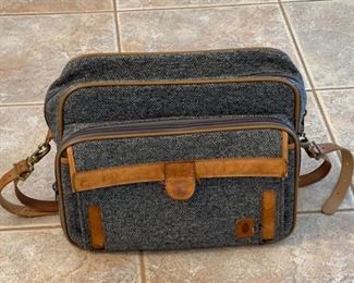 Vintage Hartmann Luggage Bag Tweed Leather Carry-on 12x16x5in HxWxD
