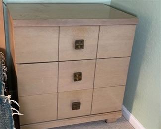 1950s Merton L Gershun Albert Furniture Gray Walnut 3 Drawer Dresser 32 x 30.5 x 21.25in HxWxD