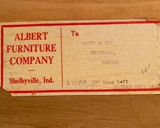 1950s Merton L Gershun Albert Furniture Gray Walnut 3 Drawer Dresser 32 x 30.5 x 21.25in HxWxD