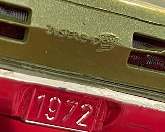 1972 Plymouth Duster 340 Metallic Sherwood Green Dealer Promo Car 2x2.75x7.5in HxWxD