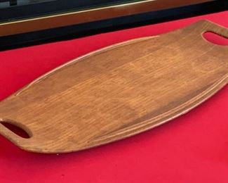 Mid-Century Modern Danish Designed Teak Tray 802 by Jens Quistgaard Made by Dansk Staved Teak Denmark IHQ 2x23.75x11.75 HxWxD