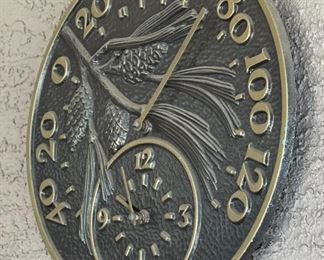 Whitehall Pinecone Thermometer & Clock French Bronze 14in Diameter