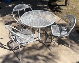 MCM Salterini Rid Jid Folding Patio Set Table & 3 chairs Chair: 3x23x21in HxWxD