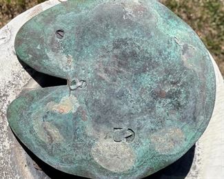 Bronze Frog & Lily Pad Sundial 3x7x8in HxWxD