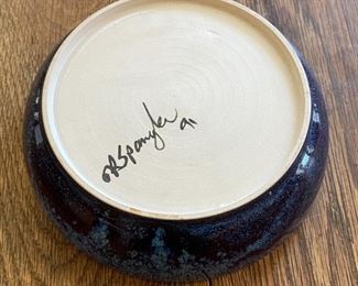 Ross Spangler Studio Pottery Bowl 2.5x8in Diameter