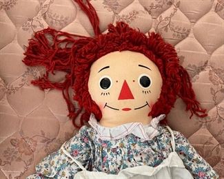 1960s vintage Raggedy Ann & Andy Dolls Knickerbocker 30in long