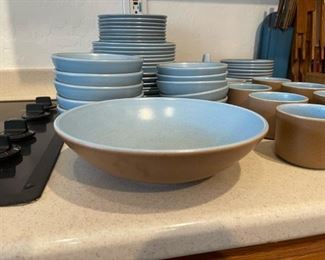 56pc 1960s Vintage Metlox Poppytrail California Tempo Blue Poppy Trail Dinnerware 56+pieces