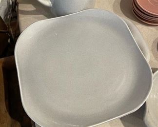 4pc MCM Russel Wright Pitcher & plate set Granite Gray Steubenville 4 piece