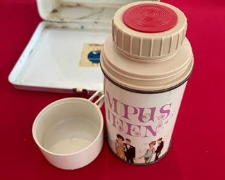 1967 Campus Queen Lunchbox and Thermos by King Seeley 9 x 7 x 4 HxWxD