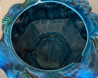 Vintage Inarco ,Mood Indigo, Blue Majolica Fruit jars/Cookie Jars Candy Dish with Lid. Set Of 3 Largest jar 9 inches tall 8.5 inches diameter smallest jar 4.5 inches tall 5 inches diameter