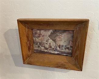 VTG Dong Kingman San Francisco Golden Gate Bridge Watercolor Framed Fram measurements 7.25 x 9.25