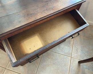 old wooden antique 3 drawer wooden chest 28.5 inches tall 30 inches wide 16 inches deep