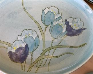 VERNON WARE by METLOX BLUE TULIPS OVAL PLATTER LG 13" X 10" PERFECT CONDITION 13in x 10in