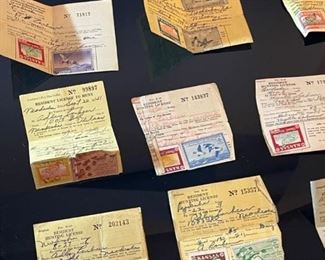 Lot of 30+ Kansas Hunt & Fish Licenses 1930s to 1960s