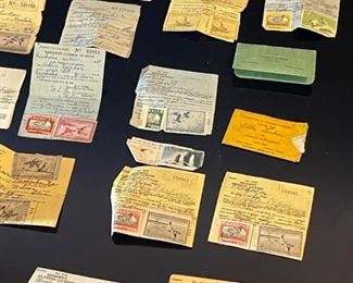 Lot of 30+ Kansas Hunt & Fish Licenses 1930s to 1960s