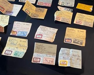 Lot of 30+ Kansas Hunt & Fish Licenses 1930s to 1960s