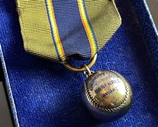 American Legion Junior Baseball Award Ribbon Pendant Necklace Box: .5x2.5x3.5in