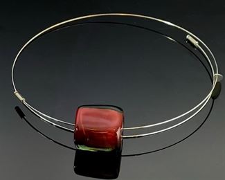 Rare Marina & Susanna Sent Murano Red Glass Necklace