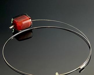 Rare Marina & Susanna Sent Murano Red Glass Necklace