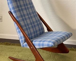 MCM Mogens Kold Boomerang Rocking Chair 1960 Teak Danish Modern	40x24x33in	HxWxD

