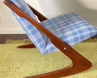 MCM Mogens Kold Boomerang Rocking Chair 1960 Teak Danish Modern	40x24x33in	HxWxD
