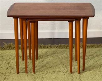 As-Is Vintage MCM Walnut Nesting Tables	Large: 19.5x26x15in	HxWxD
