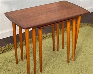 As-Is Vintage MCM Walnut Nesting Tables	Large: 19.5x26x15in	HxWxD
