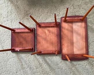 As-Is Vintage MCM Walnut Nesting Tables	Large: 19.5x26x15in	HxWxD
