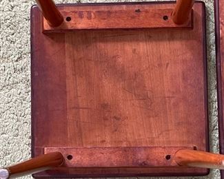 As-Is Vintage MCM Walnut Nesting Tables	Large: 19.5x26x15in	HxWxD
