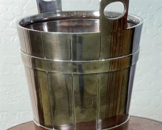 Vintage MCM Calderoni Fratelli Champagne Ice Bucket Milano Italy Alpacca Argentato Nickel Silver	10.75 x 7.75in diameter	
