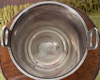 Vintage MCM Calderoni Fratelli Champagne Ice Bucket Milano Italy Alpacca Argentato Nickel Silver	10.75 x 7.75in diameter	
