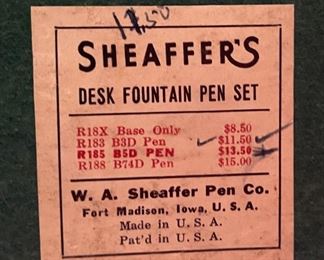 Sheaffer’s Desk Fountain Pen Set Brown Stone Sheaffers	7 x 7 x 4.5in	HxWxD
