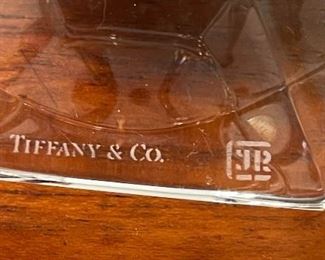 Tiffany & Co. Frank Lloyd Wright 1987 Crystal Glass Candle Holders PAIR FLW	6 x 3.5 x 4in	HxWxD
