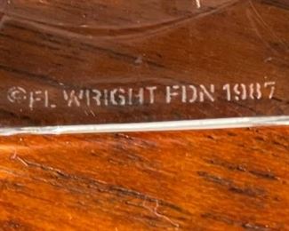 Tiffany & Co. Frank Lloyd Wright 1987 Crystal Glass Candle Holders PAIR FLW	6 x 3.5 x 4in	HxWxD
